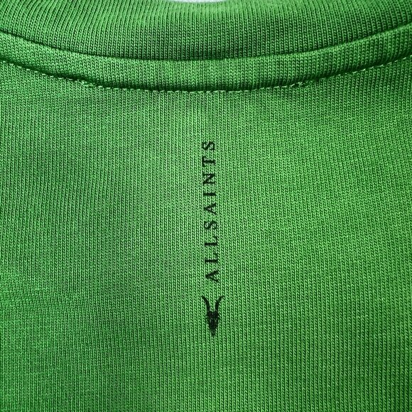 ALL SAINTS Anna Maxi T-Shirt Dress Modern Cotton Side Slits Shapeless Green US 4 - Picture 12 of 14